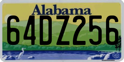 AL license plate 64DZ256