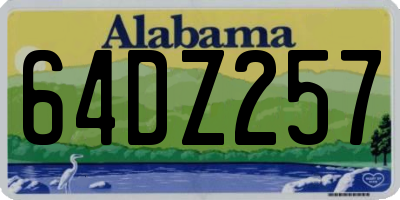 AL license plate 64DZ257