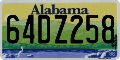 AL license plate 64DZ258