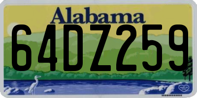 AL license plate 64DZ259