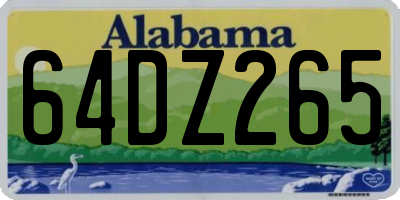AL license plate 64DZ265