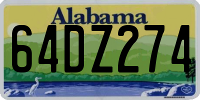 AL license plate 64DZ274