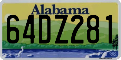 AL license plate 64DZ281
