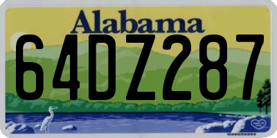 AL license plate 64DZ287
