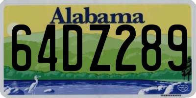 AL license plate 64DZ289