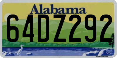 AL license plate 64DZ292