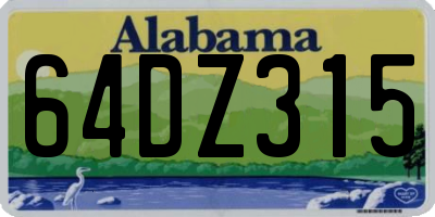 AL license plate 64DZ315