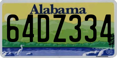 AL license plate 64DZ334