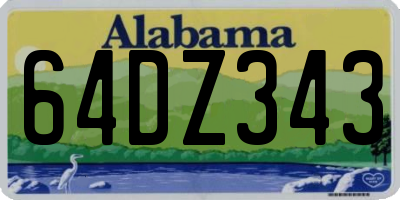 AL license plate 64DZ343