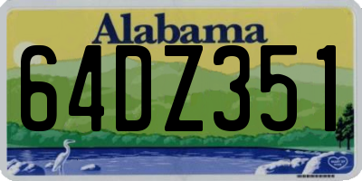 AL license plate 64DZ351