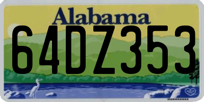 AL license plate 64DZ353