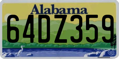 AL license plate 64DZ359