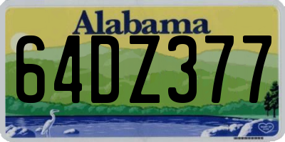 AL license plate 64DZ377