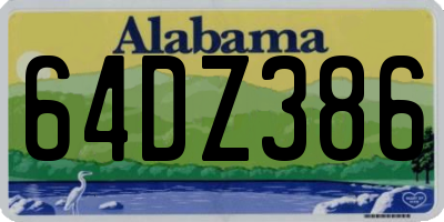 AL license plate 64DZ386