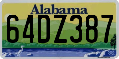 AL license plate 64DZ387