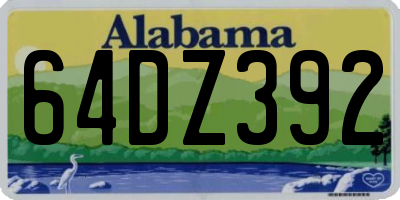 AL license plate 64DZ392