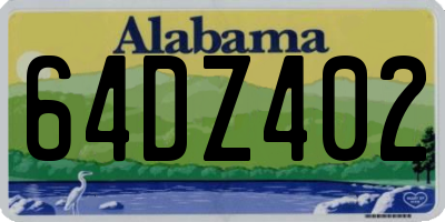 AL license plate 64DZ402