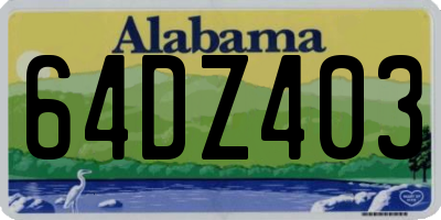 AL license plate 64DZ403