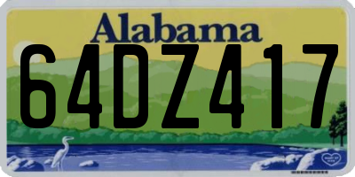 AL license plate 64DZ417