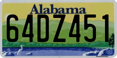 AL license plate 64DZ451