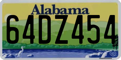 AL license plate 64DZ454