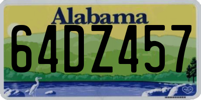 AL license plate 64DZ457