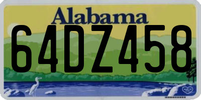 AL license plate 64DZ458