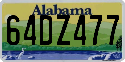 AL license plate 64DZ477