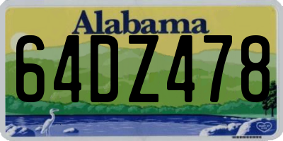 AL license plate 64DZ478
