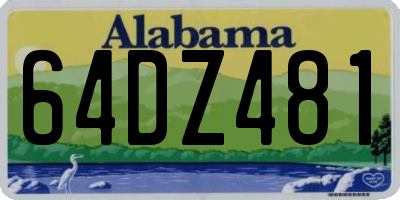 AL license plate 64DZ481