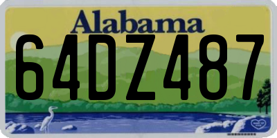 AL license plate 64DZ487