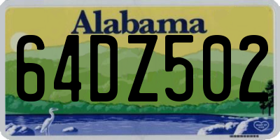 AL license plate 64DZ502