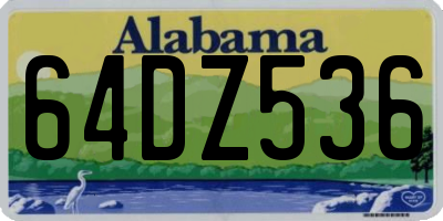 AL license plate 64DZ536