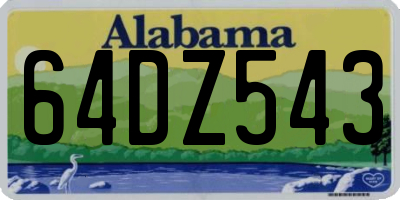 AL license plate 64DZ543