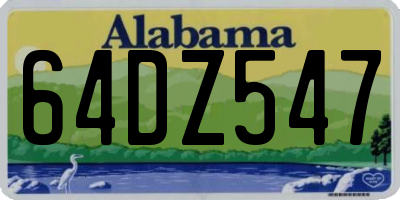 AL license plate 64DZ547