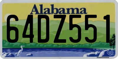 AL license plate 64DZ551