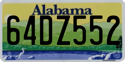 AL license plate 64DZ552