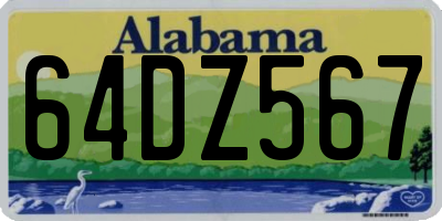 AL license plate 64DZ567