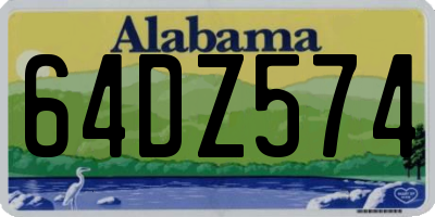 AL license plate 64DZ574