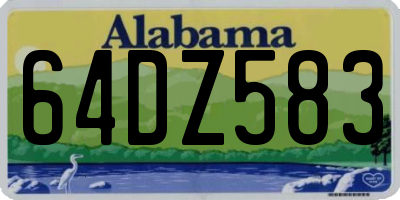 AL license plate 64DZ583