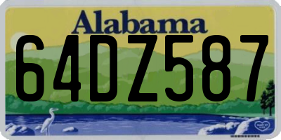 AL license plate 64DZ587