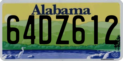 AL license plate 64DZ612