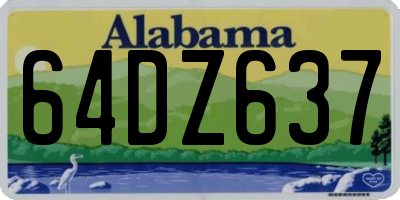 AL license plate 64DZ637