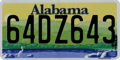 AL license plate 64DZ643