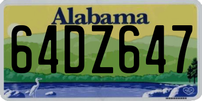 AL license plate 64DZ647