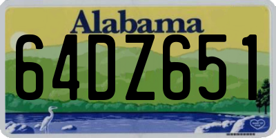 AL license plate 64DZ651