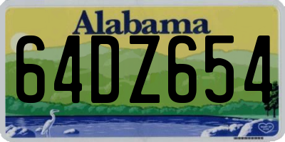 AL license plate 64DZ654