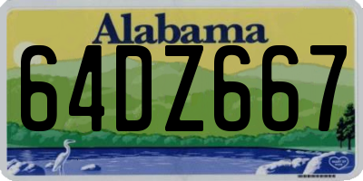 AL license plate 64DZ667