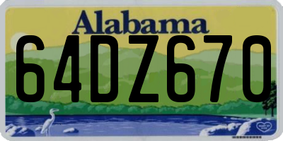 AL license plate 64DZ670