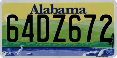 AL license plate 64DZ672